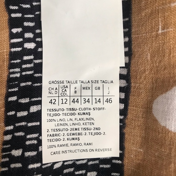 Multicolor And Multi Print Linen Collared Button Down Long Sleeve Shirt - Picture 4 of 9